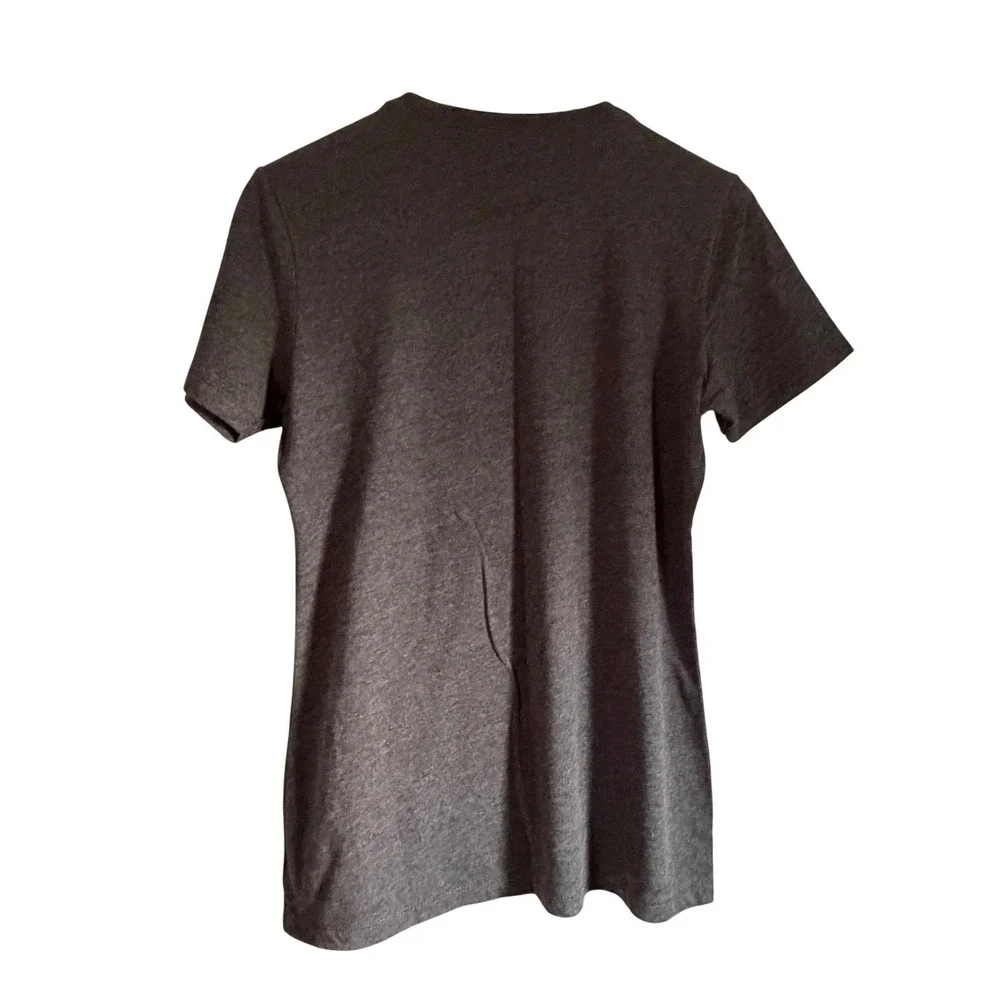 Ariat Womens Graphic T-Shirt Charcoal Gray Heather Logo Cow Print Top Medium